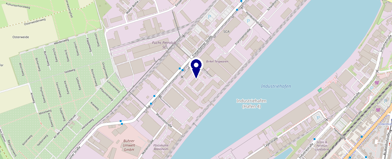 OpenStreetMap-Kartenausschnitt: Friesenheimer Str. 14, 68169 Mannheim